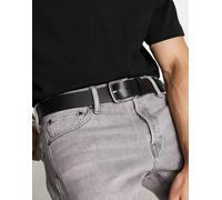 Levi's - Seine - Cintura in pelle nera con logo-Nero 95 cm