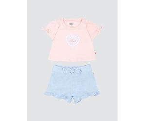 LEVI'S Set 2 pezzi da bambino in cotone con logo a contrasto 9M Rosa