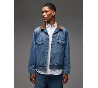 Levi's - Shorthorn - Giacca trucker in denim lavaggio medio stile western-Blu M
