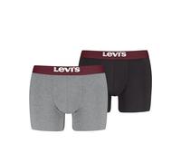 Levi's Solid Basic Boxer Briefs, Grigio/Nero, L (Pacco da 2) Uomo