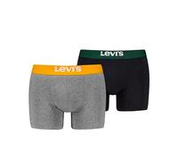 Levi's Solid Basic, Cotone Organico Boxer Briefs, Grigio Black Combo, XL (Pacco da 2) Uomo