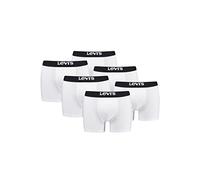 Levi's Solid - Boxer da uomo in cotone biologico, confezione da 6, Colore: Bianco/Nero, Taglia: L