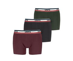 Levi's Sportswear Logo Boxer Briefs, Rosso/Nero/Verde, M (Pacco da 3) Uomo