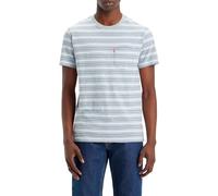 Levi's SS Classic Pocket Tee T-Shirt, Lighthouse-Strisce Midtone Grigio Melange, S Uomo