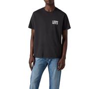 Levi's - T-shirt taglio comodo nera con logo serif-Nero S