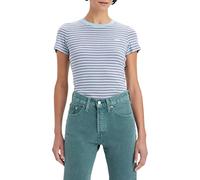 Levi's Ss Rib Baby Tee, T-shirt Donna, Meta Stripe Airy Blue, XS