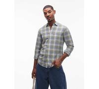 Levi's - Sunset - Camicia vestibilità classica verde chiaro a quadri in misto cotone e lino con 1 tasca S