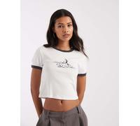Levi's - T-shirt bianca con stampa di luna e bordi a contrasto-Bianco S