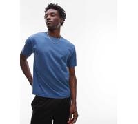 Levi's - T-shirt blu indaco tinta in campo oversize con logo vintage tono su tono M