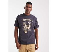 Levi's - T-shirt nera oversize con stampa del logo e cowboy stile vintage-Nero L