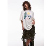 Levi's - T-shirt oversize bianca con stampa di deserto-Bianco L