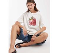 Levi's - T-shirt oversize bianca con stampa di frutta-Bianco XS