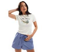 Levi's - T-shirt sportiva color crema con stampa "Lost coast"-Bianco L