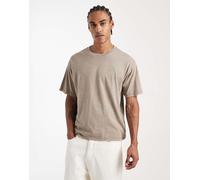 Levi's - T-shirt squadrata oversize marrone effetto slavato S