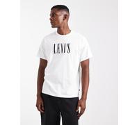Levi's - T-shirt taglio comodo bianca con logo serif invecchiato-Bianco L