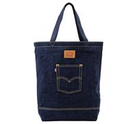 Levi's - Borsa shopping in denim blu scuro con logo e tasca sul retro-Blu navy One Size