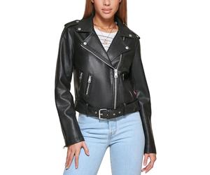 Levi's The Belted Faux Leather Moto Jacket (Regular & Plus Size) Giacca in Similpelle, Nero, XL Donna