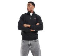 Levi's - The Original Hallmark - Felpa nera con logo e zip corta-Nero XL