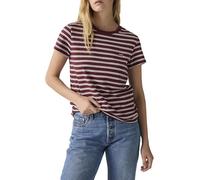 Levi's Maglietta da Donna The Perfect Tee con Logo a Righe, Trudy Stripe Chocola, M