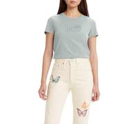 Levi's The Perfect Tee, T-Shirt Donna, Poster Logo Glitter Chalk Blue, S