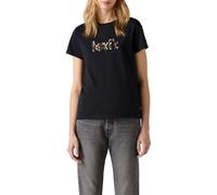 Levi's - Perfect - T-shirt nera con logo leopardato-Nero L