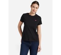 T-shirt donna nera girocollo Levi's con logo M Nero