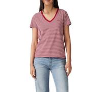 Levi's The Perfect V-Neck, T-Shirt Donna, Indigo Stripe Scarlet Smile Cotton, XS