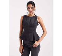 Levi's - Top di jeans nero con fondo peplo XS