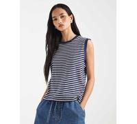 Levi's top senza maniche squadrato a righe navy-blu navy M