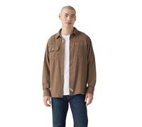Levi's Uomo Auburn Worker Shirt Hall Rain Drum Garment Dye Brown M