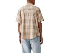 Levi's Uomo Authentic Kurzarmhemd mit Knopfleiste Bennett Plaid Porridge Beige XS