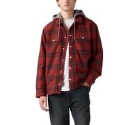 Levi's - Francisco - Camicia giacca rossa in flanella foderata in pile borg con cappuccio in felpa-Rosso M