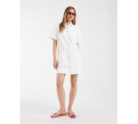 Levi's - Vestito camicia corto in denim bianco con bottoni S