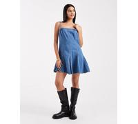 Levi's - Vestito corto in denim blu medio a pieghe S