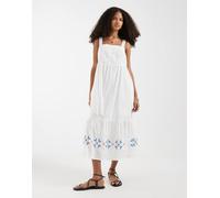 Levi's - Vestito lungo in pizzo sangallo bianco con stampa M