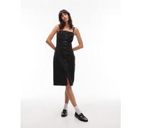 Levi's - Vestito midi in denim nero con bustino XS