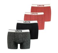 Levi's Vintage Heather Organic Cotton Boxer Slip, Black/Red, S (Pacco da 4) Uomo