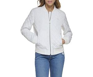 Levi's Women's Diamond Quilted Bomber Jacket with Front Pockets-Regular & Plus Sizes Giacca, Bianco, S Donna