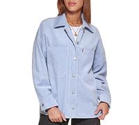 Levi's Women's Faux Leather Belted Motorcycle Jacket (Standard and Plus Sizes), Dusty Blue, Small