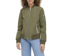 Levi's Women's Poly Bomber Jacket with Contrast Zipper Pockets, Army Green, M
