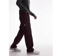 Levi's - Workwear Capsule 568 - Pantaloni ampi dritti bordeaux in twill tinto in capo-Rosso W36 L32