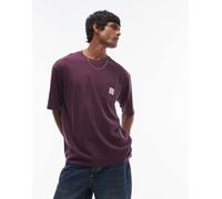 Levi's - Workwear Capsule - T-shirt ampia color bordeaux con etichetta con logo sulla tasca-Rosso S