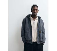 Levi's Workwear giacca con cappuccio in denim lavato verde mimetico-Grigio L