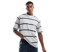 Levi's - Workwear - T-shirt ampia grigia a righe con tasca-Grigio XS