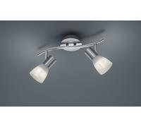 LEVISTO BARRA 2 SPOTS ORIENTABILE ACCIAIO + VETRO L.33CM 2 LUCI ATTACCO E14 LAMPADINE INCLUSE 9,8W 940lm, 3000K