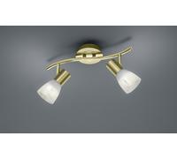 LEVISTO BARRA 2 SPOTS ORIENTABILE OTTONE + VETRO L.33CM 2 LUCI ATTACCO E14 LAMPADINE INCLUSE 9,8W 940lm, 3000K