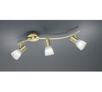 LEVISTO BARRA LED 3 SPOTS ORIENTABILE OTTONE + VETRO L.55CM 3 LUCI ATTACCO E14, LAMPADAINE INCLUSE 14,7W 1410lm, 3000K