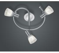LEVISTO GIRANDOLA LED 3 SPOTS ORIENTABILI ACCIAIO + VETRO D.30CM 3 LUCI ATTACCO E14 LAMPADINE INCLUSE 14,7W 1410LM 3000K