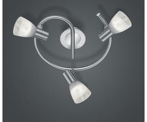 LEVISTO GIRANDOLA LED 3 SPOTS ORIENTABILI ACCIAIO + VETRO D.30CM 3 LUCI ATTACCO E14 LAMPADINE INCLUSE 14,7W 1410LM 3000K