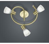 LEVISTO GIRANDOLA LED 3 SPOTS ORIENTABILI OTTONE + VETRO D.30CM 3 LUCI ATTACCO E14 LAMPADINE INCLUSE 14,7W 1410LM 3000K